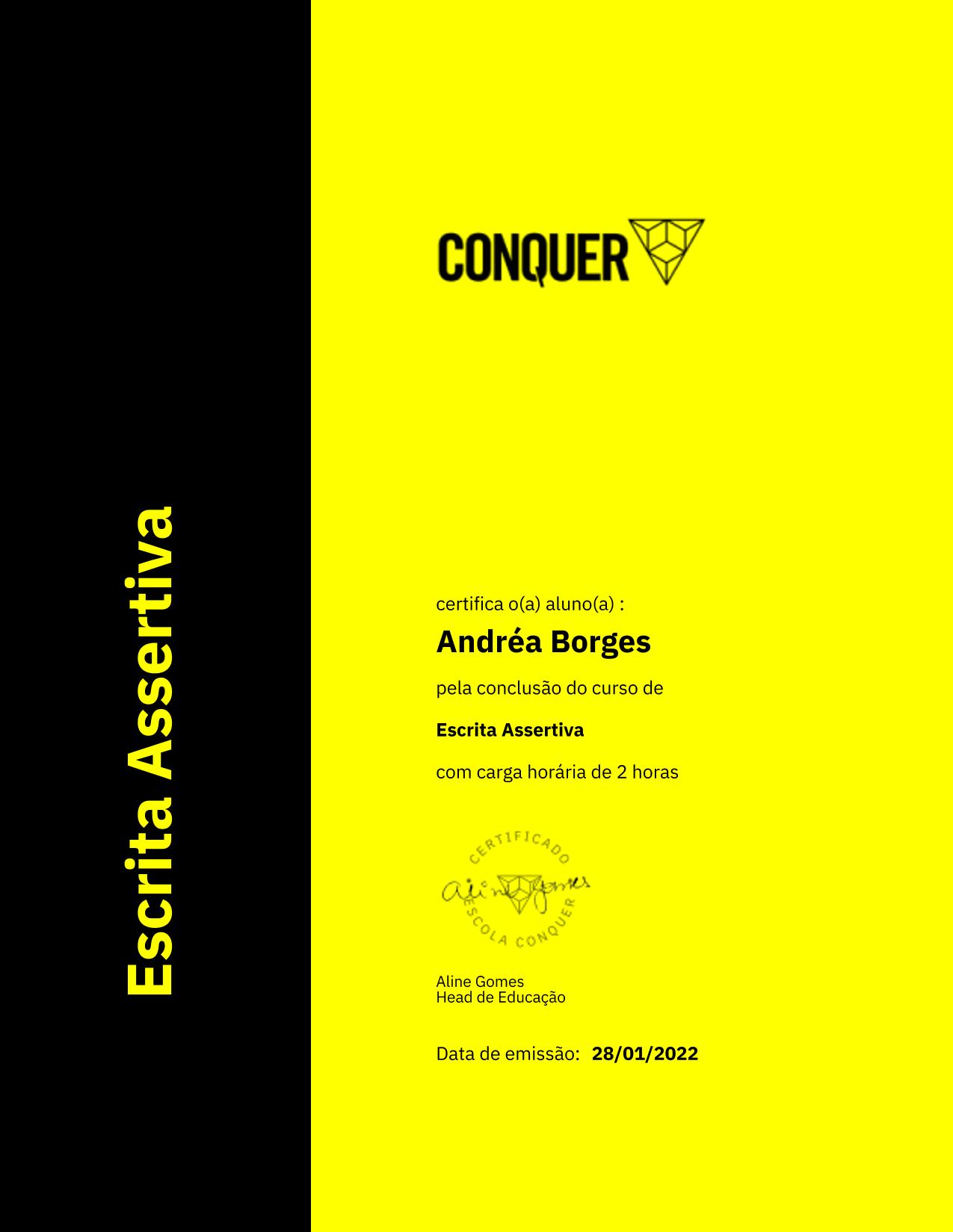 Certificado de Escrita Assertiva
